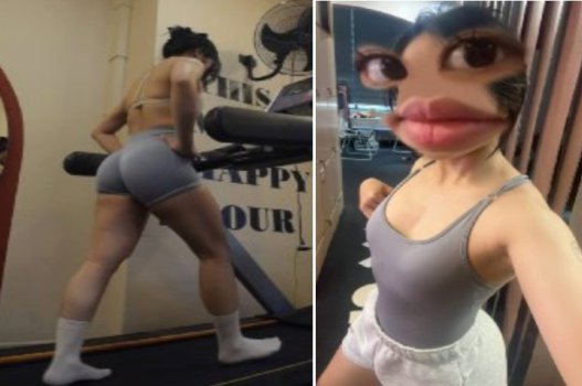 Gymer mông bự trấn áp cậu bé nhỏ xíu